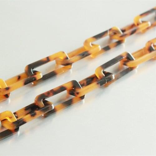 2feet Acetate Leopard Acrylic Rectangle Necklace Chain,Plastic Jewelry Chain, Size 28mmx12mmmm