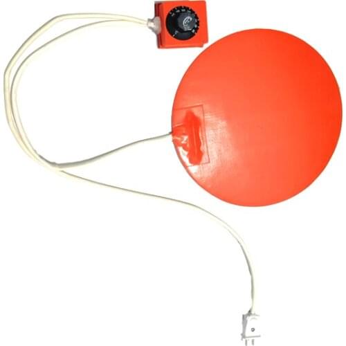 220v 600w Diameter 300*1.5mm silicone heater for machine adhesive 1 side dial thermostat on wire 1700mm lead wire