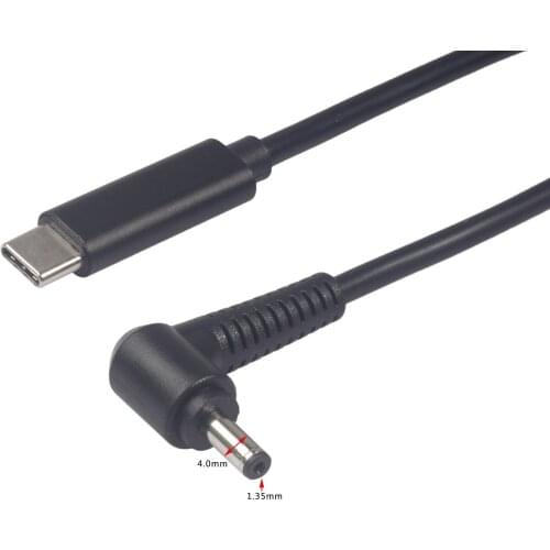 4.0x1.35mm) USB Type C PD Laptop Charging Cable Cord Dc Power Adapter Converter DC 4.0*1.35mm Male 90 Degrees Right Angled