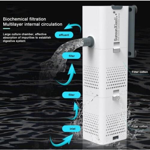 Aquarium Filter Pump Aquarium UV Lamp Built-in Water Purification And Oxygenation Internal Pump Aquarium Air Pump Wave Pump New