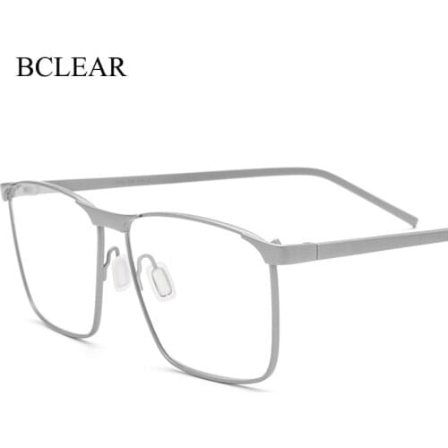 BCLEAR Korean Fashion Eye Glasses Frame Pure Titanium Optical Eyeglasses High Quality Business Eyewear Big Frames Spectacle New