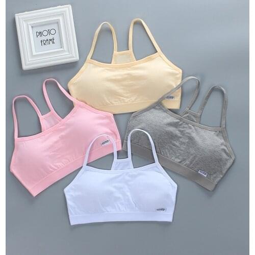 Cotton Girl Training Bras Breathable Girls Underwear Girls Bra Summer Without Steel Rims Solid Color Yoga Gym Undergarment