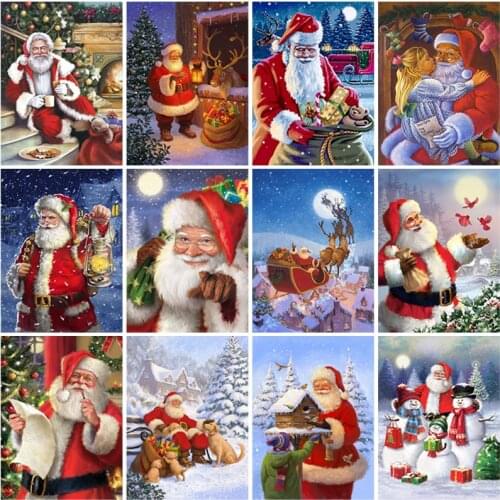 DIY 5D Diamond Painting Santa Claus Cross Stitch Handmade Picture of Rhinestones Diamond Embroidery Christmas Home Decor Gift