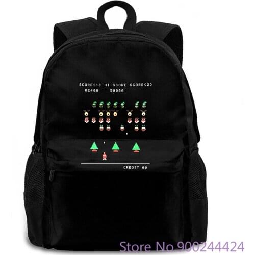 Space Invaders Inspired Christmas Gamer Printed New Style women men backpack laptop travel school adult student