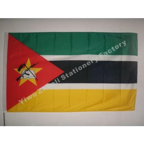 Mozambique Flag 150X90cm (3x5FT) 115g 100D Polyester Double Stitched High Quality Free Shipping