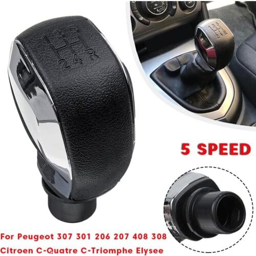 5 Speed Gear Shift Knob Lever For Peugeot 306 307 301 206 207 408 308 508 2008 C4L C2 For Citroen C-Quatre C-Triomphe Elysee