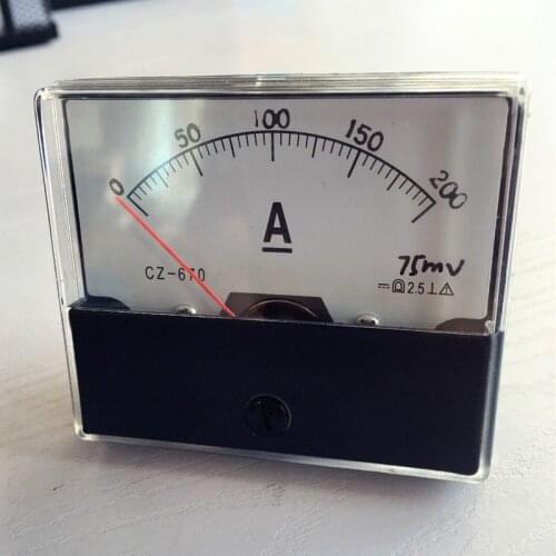 Pointer Analog Amp Panel Meter Current Ammeter DC 0-200A 200A with shunt free shipping