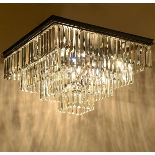 American style Crystal Pendant Light For Living Room Home Dining Light Lamp Hotel Creative Retro Iron Lamp E14 LED bulb