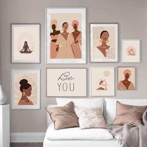 Yoga Girl Beautiful Party Bohemia Wall Art Canvas Painting Nordic Posters And Prints Wall Pictures For Living Room Home Decor