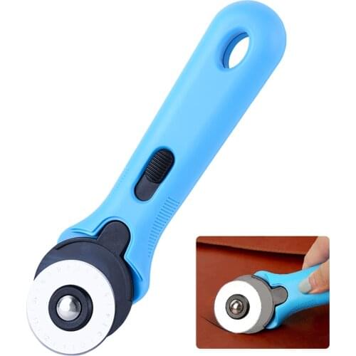 Imzay 45mm Professional Rotary Cutter, Handheld Portable Comfort Rotary Roller Cutter For Sewing, Quilting, Patchworking (Blue)