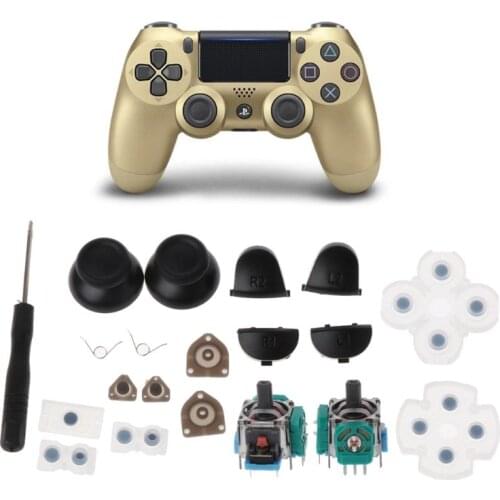 L1 R1 L2 R2 Trigger Buttons 3D Analog Joysticks Thumb Sticks Cap Conductive Rubber For PS4 Controller Repair Set