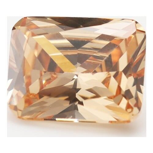 50PCS 3x4~13x18mm Octangle Shape Princess cut Champagne Loose cz stone Synthetic Gems Cubic Zirconia For DIY Jewelry Stone