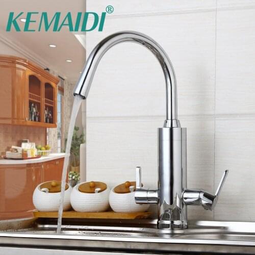 KEMAIDI Deck Mounted Kitchen Twin Handle Water purifier 360 Degree Swivel Rotated Faucet Hot&Cold Water Sink Mixer Tap