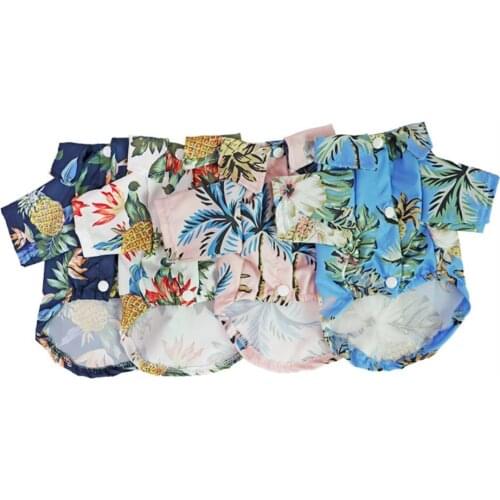 Summer Pet Printed Clothes For Dogs Floral Beach Shirt Jackets Dog Coat Puppy Costume Cat Spring Clothing Pets Outfits