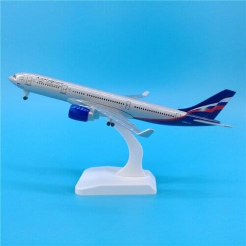 20cm Diecast 1/400 Scale Russian Airlines A330 With Landing Gear Alloy Aircraft Model Plane Decoration Gift Collection Display