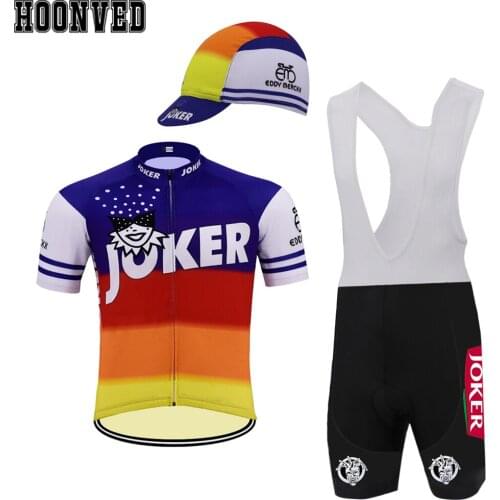 Man Go Pro Joker style Retro cycling Jersey Short sleeves Set Triathlon Mtb Bike Jersey Bib Shorts 9D Gel Pad cycling clothing