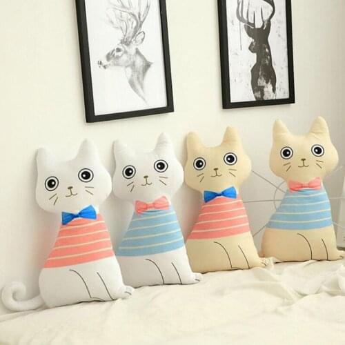 Cute Bow Tie Cat Doll White Cat Orange Cat Plush Doll Fat Orange Doll Cartoon Pillow Children Toy Gift Girl Home Decoration