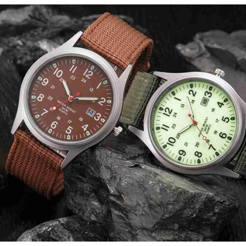 Hot Sale Military Army Mens Date Canvas Strap Analog Luminous Quartz Sport Wrist Watch Gift