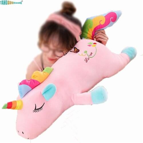 Rainbow Unicorn Plush toys soft Stuffed plush pillow Children Birthday Gift lovely Kids Toy Christmas Present 40-85cm