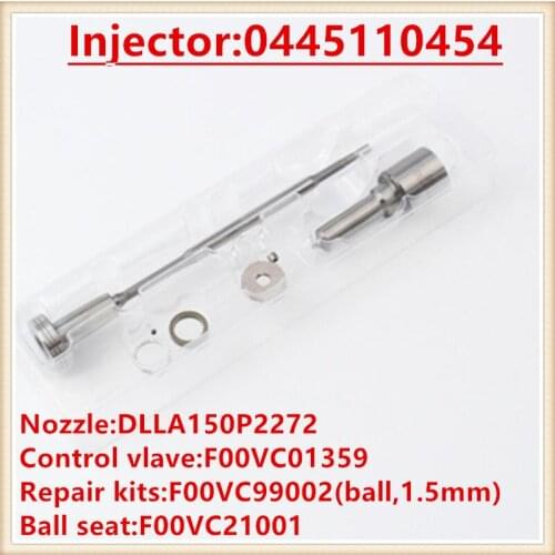 Diesel injector overhaul kits F00VC01359 DLLA150P2272 to repair injector 0445110454 0 445 110 454