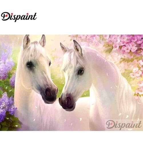 Dispaint Full Square/Round Drill 5D DIY Diamond Painting "Animal horse flower"3D Embroidery Cross Stitch Home Decor Gift A12124