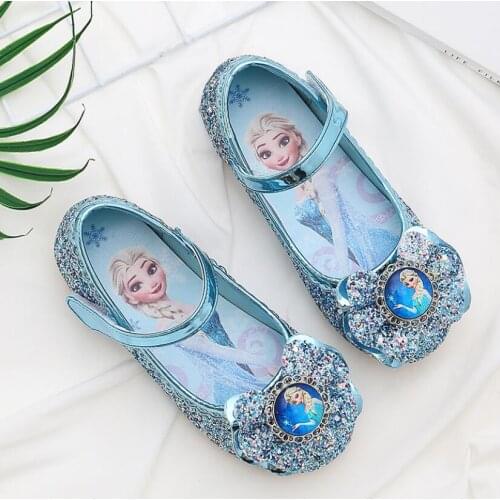 New Children Shoes Girls Elsa Princess Dance Sandals Kids Shoes Glitter Soft Leather Fashion Girls Party Dress Wedding Shoe