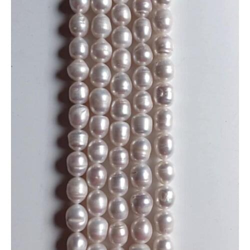 Wholesale 12-13mm natural freshwater rice shape loose pearl string strand for jewelry making