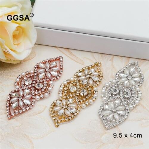 Handmade Rhinestone Iron On Patch Motif Applique Hotfix Applique Beaded Appliques For DIY Wedding Garters Shoes Crystals Patches