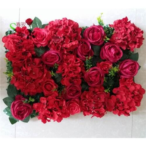 SPR New!wedding RED stage flower wall backdrop events ceremony arch flowers table centerpiece decoratios Free shipping