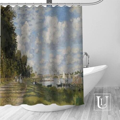 Big Sale New Custom Monet oil painting Shower Curtain with Hooks bathroom Waterproof Polyester Fabric DIY Your Shower Curtain