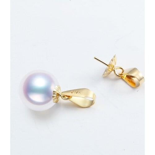 G18k Yellow Gold Pinch Bail Pendant Clasp Connector Jewelry Pendant Clasps DIY Jewelry Making Accessories