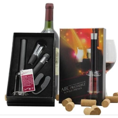 4 Pcs/set Rubber Red Wine Opener Tool Set Cork Bottle Opener Kit Professional Corkscrew Pourer Set Gift Box Set