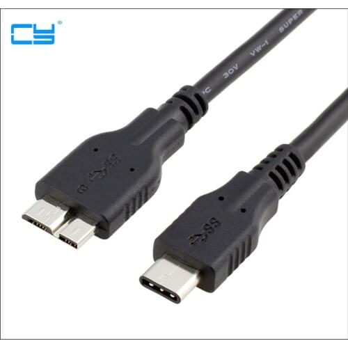 5Gbps Micro B USB 3.0 to USB 3.1 Type-C Micro B Data Cable 1m 3ft For Mac book USB 3.0 External Hard Drive