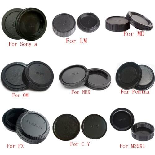 50pair/lot camera Body cap + Rear Lens Cap for Sony Alpha NEX Minolta MD Leica for Pentax Olympus Micro M4/3 Fuji C-Y M39 Camera