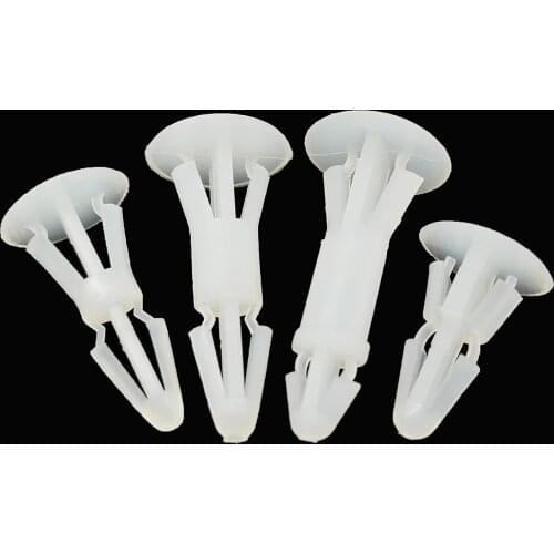 50pcs White Nylon Plastic Rivet Push In Snap Clip Fixed Connecter Standoff Spacer Support for PCB Circuit Board 3-4.5-5.5mm Hole