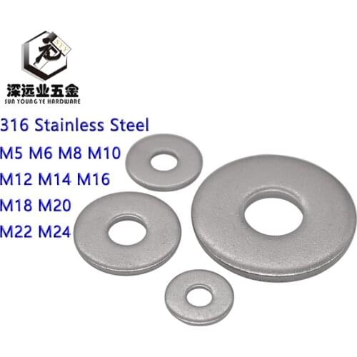 Large Plain Washer M5-M24 316 Stainless Steel Grommet Big Metal Gasket Meson Flat Washers For Hardware Accessories GB5287