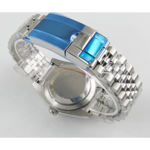 BLIGER High Quality Stainless Steel Jubilee Watch Bracelet with BLIGER logo Deployment Clasp Fit 40mm Watch