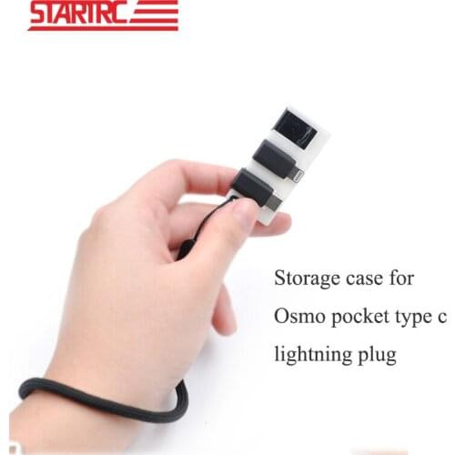 DJI OSMO POCKET Full Function type-C for lightning Connector plug plastic storage case clip with Wrist strap