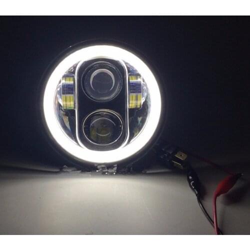 For Harleys Lights 5 3/4" Black LED Motor Headlight with Halo Ring for Car Harley Sportster Iron 883 1200 Dyna Street Bob FXDB