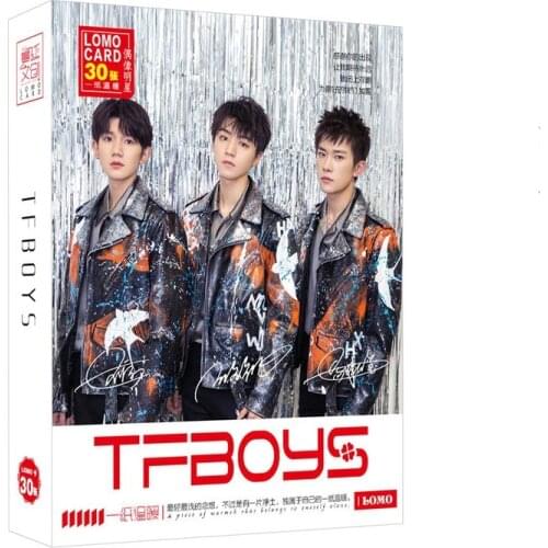 30 Sheets/Set TFBOY Lomo Card Star Peripheral Greeting Card Message Card Hot Stamping Box