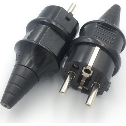 EU Waterproof IP54 Industrial Electrical Power French Type E Rewireable Plug Male Socket Outlet Adaptor