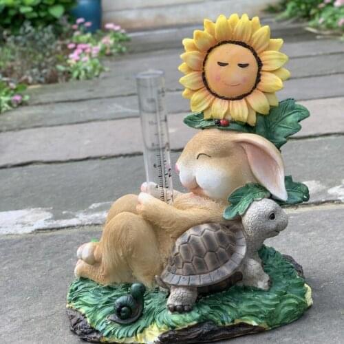 European Gardening Cute Rabbit Tortoise Resin Ornaments Courtyard Vase Figurines Decoration Outdoor Balcony Furnishing Crafts