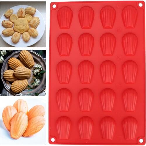 20 Cavity Baking Tray Bakeware Madeleine Pan Mini Cake Mould Pastry Tool Cookie Biscuit Molds Food Grade Silicone