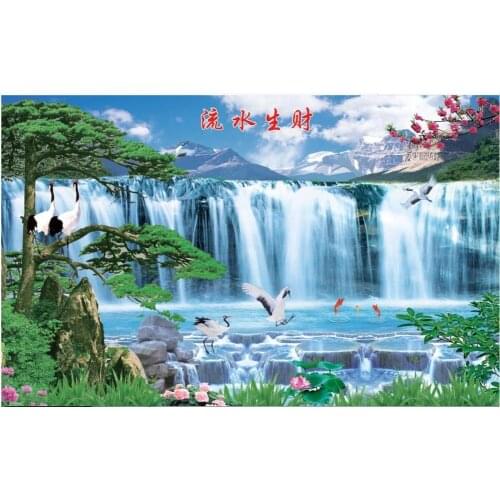 Custom photo wallpaper for walls 3 d murals wallpaper Idyllic waterfall landscape painting background wall paper home decoration