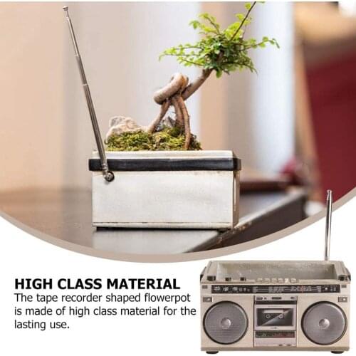 Pots Planter Resin Tape Recorder Pot Desktop Balcony Plant Flowerpot for Succulent Plant Container Home Decor ALI88
