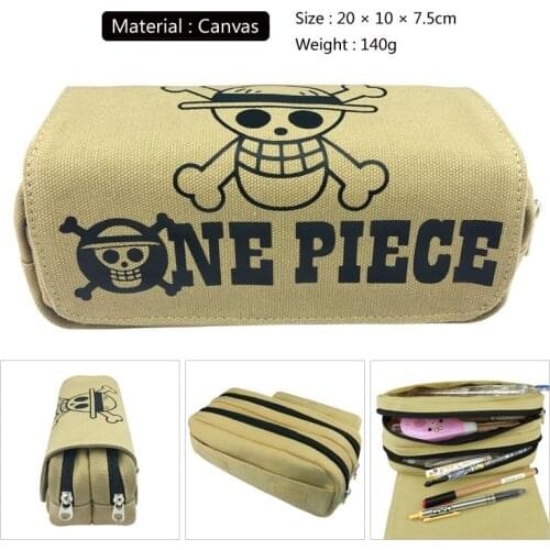 Anime One Piece Luffy Law Cosplay Canvas Student School Pen Pencil Case Stationery Box Cosmetic Makeup Bag Gift