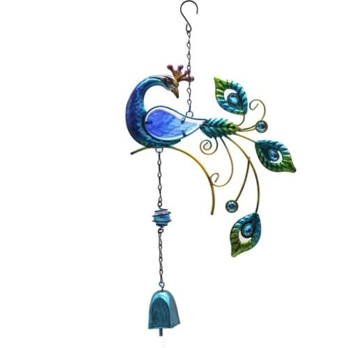 Garden Peacock Design Wind Chimes Yard Home Decor Large Hanging Pendant Outdoor Ornament