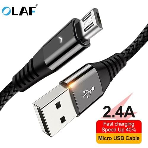 OLAF Microusb Cable LED Light 2.4A Fast Charging Micro Usb Data Cable for Samsung S7 S6 xiaomi android Mobile Phone Cables Cord