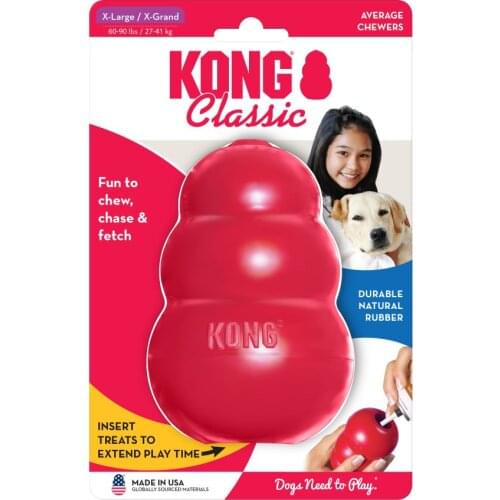 XL-Size KONG Classic Dog Chew Toy Collection Up to 60-90lbs(27-41kg)