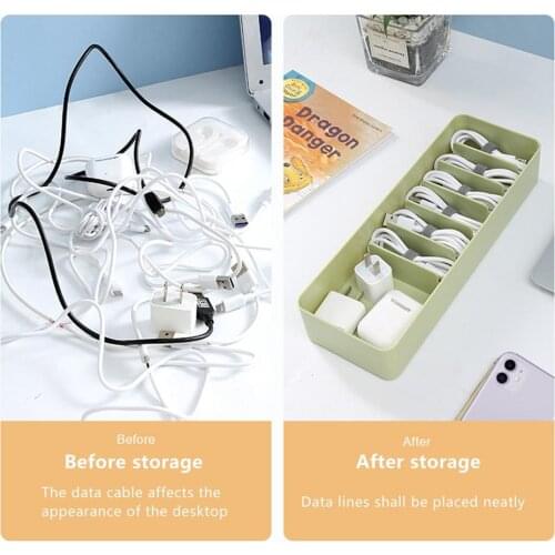 Cable Storage Box Japanese-style Data Line Storage Container For Desk Stationery Makeup Organizer, Key And Jewelry Box